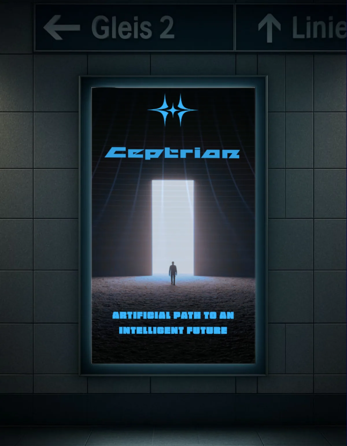 Ceptrion poster in a transit station