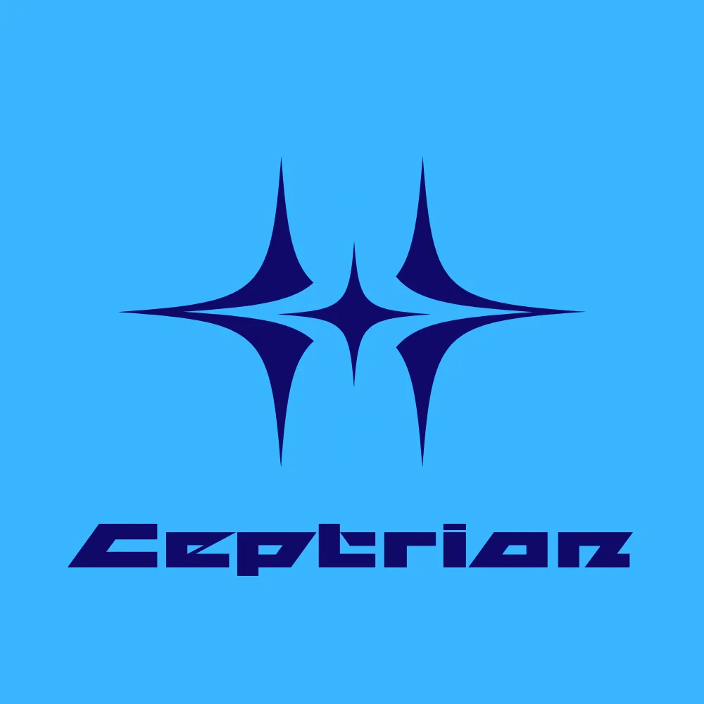 Ceptrion logo on sky blue
