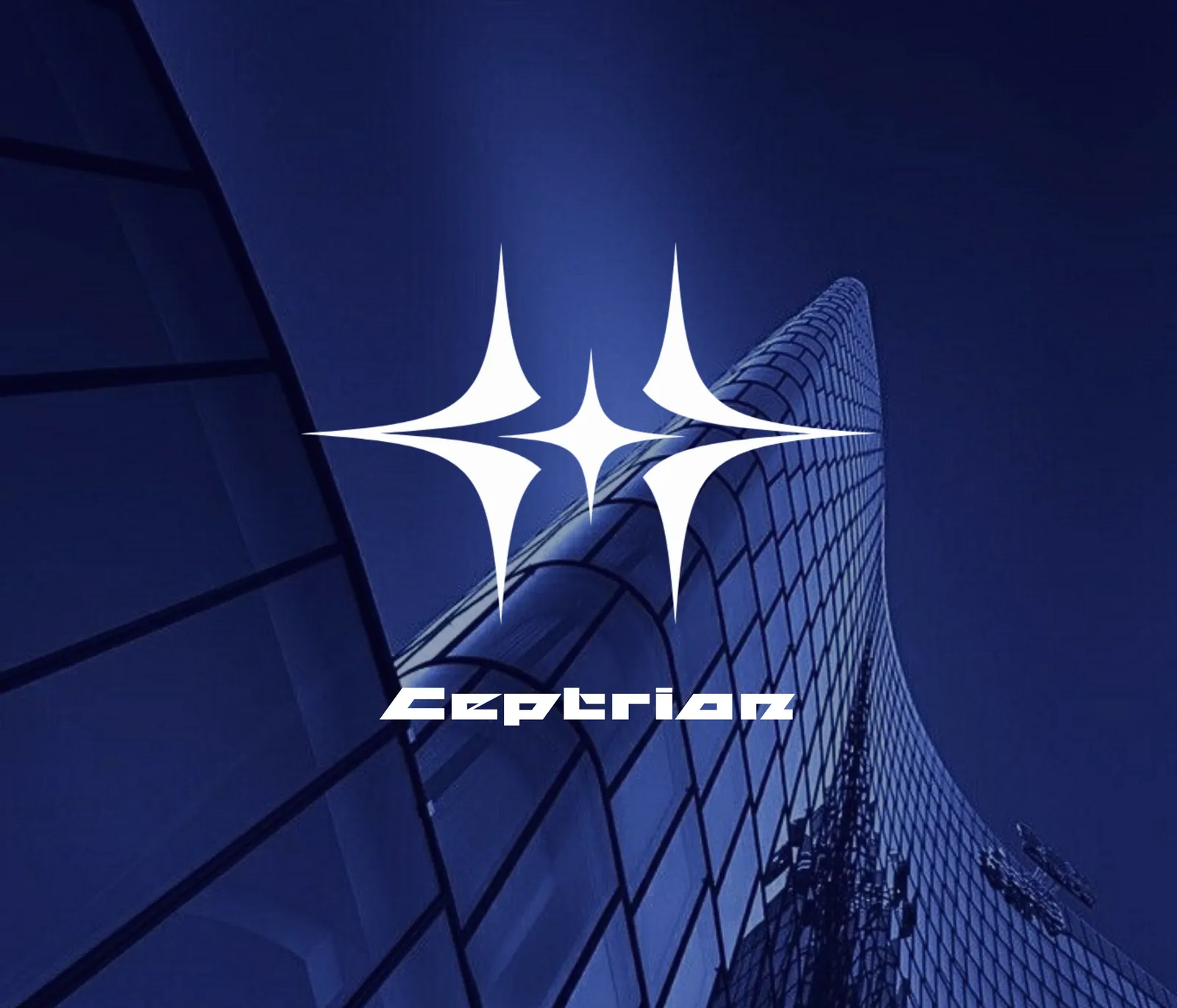 Ceptrion tech brand identity, architectural logo application