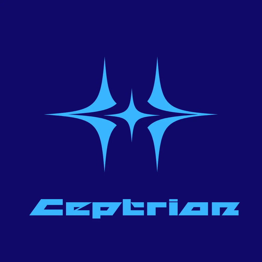 Ceptrion logo on navy
